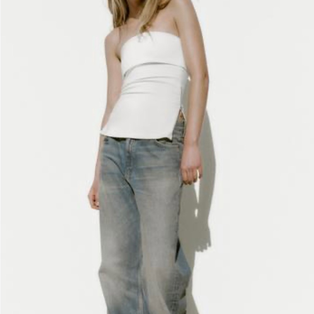 Zara Strapless Top with Side Zippers